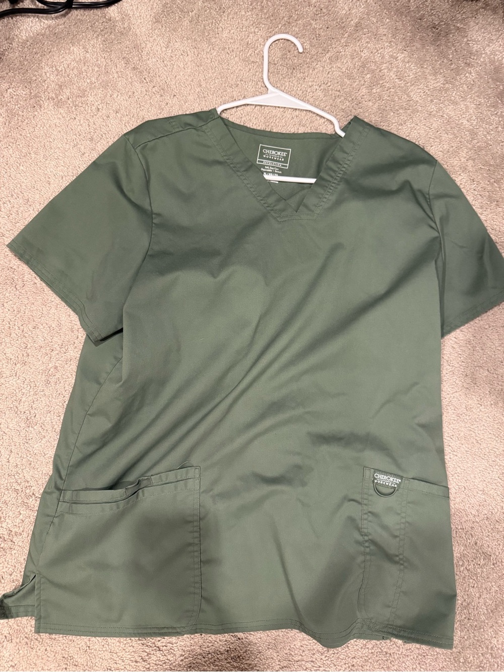 Cherokee Olive V-Neck Medical Scrub Top